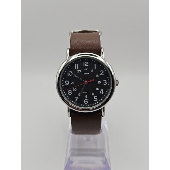 Timex Other - Timex Weekender TW2R63100 38mm Indiglo Military Watch Mens Brown Band New Batter